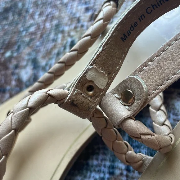 Dolce Vita Braided Thong Sandals Women’s 9 | Slingback Flat Neutral - Picture 2 of 4